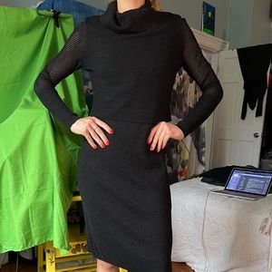 Anne Klein black dress with mesh detail